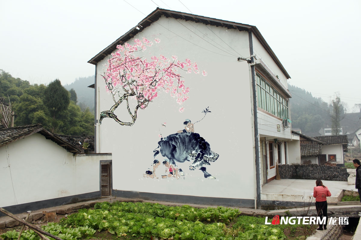 西充县旅游局墙绘设计|旅游宣传公益宣传墙壁手绘设计|新农村新面貌设计